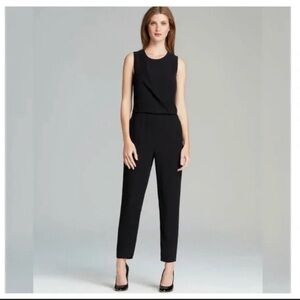 Theory Daimine Register Jumpsuit Women Size 6 Black Sleeveless with Pockets